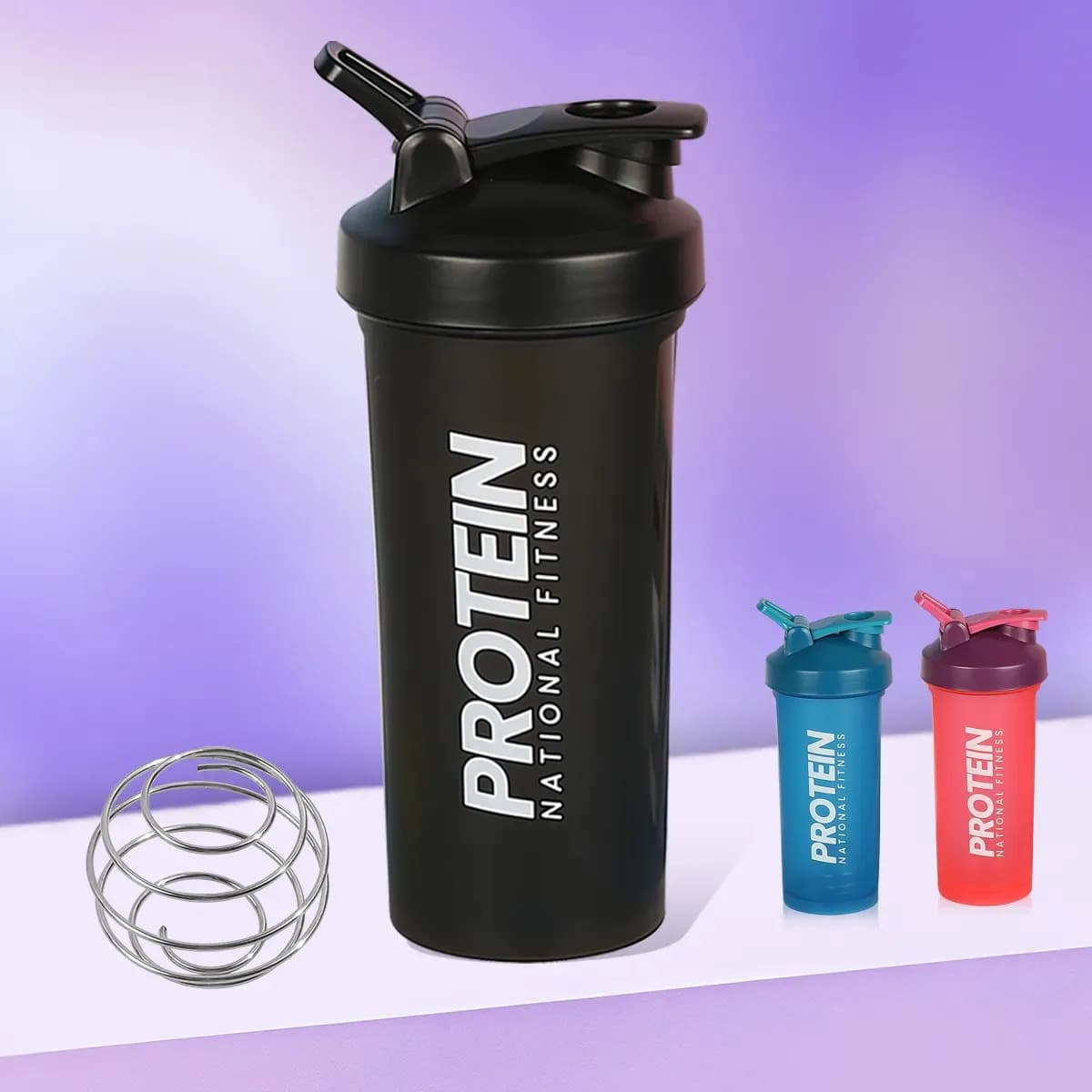Coqueteleira Academia 600ml Preto Shaker Garrafa Para Esportes