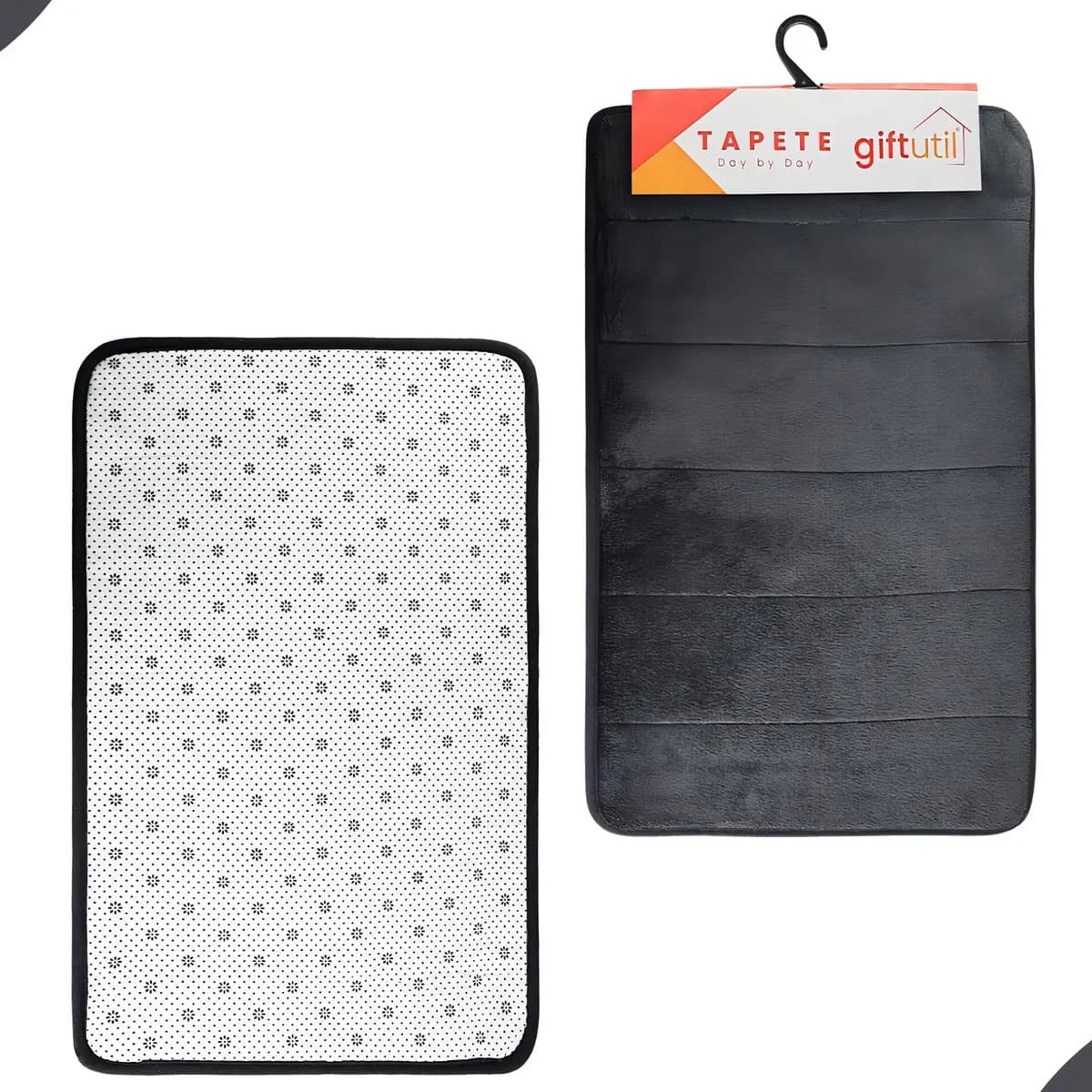 Tapete de Banheiro Super Soft Antiderrapante Preto 60x40 cm Camesa